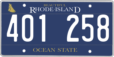 RI license plate 401258