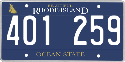 RI license plate 401259