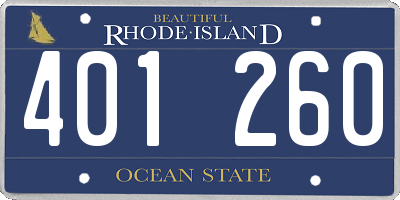 RI license plate 401260