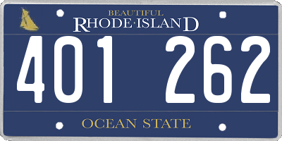 RI license plate 401262