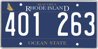 RI license plate 401263