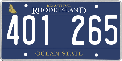 RI license plate 401265