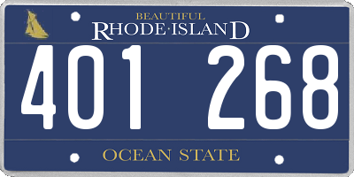 RI license plate 401268