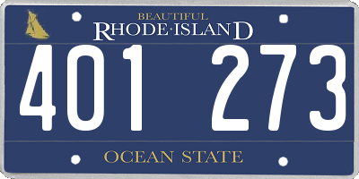 RI license plate 401273