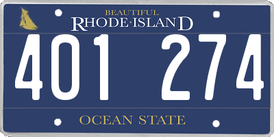 RI license plate 401274