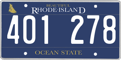 RI license plate 401278