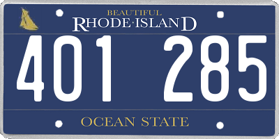 RI license plate 401285