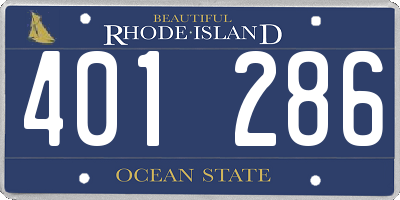 RI license plate 401286