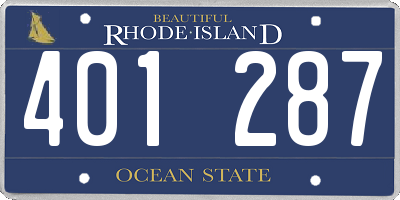 RI license plate 401287