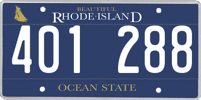 RI license plate 401288