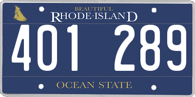 RI license plate 401289