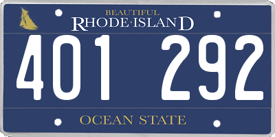 RI license plate 401292