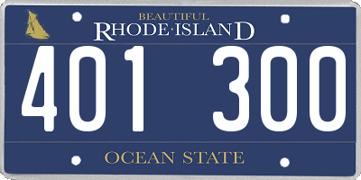 RI license plate 401300
