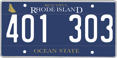 RI license plate 401303