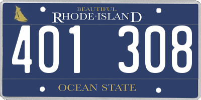 RI license plate 401308