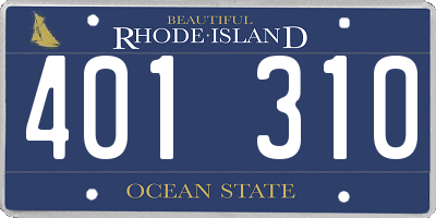 RI license plate 401310