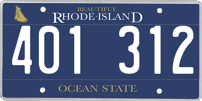 RI license plate 401312