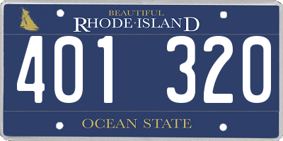 RI license plate 401320