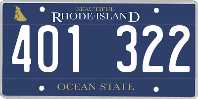 RI license plate 401322