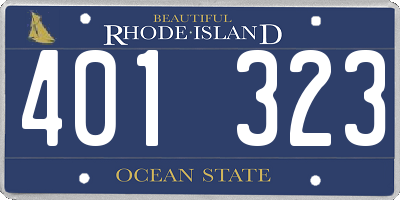 RI license plate 401323