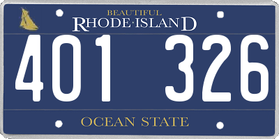RI license plate 401326
