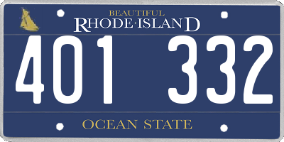 RI license plate 401332