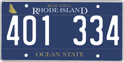RI license plate 401334