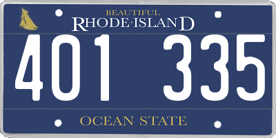 RI license plate 401335