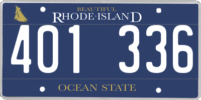 RI license plate 401336