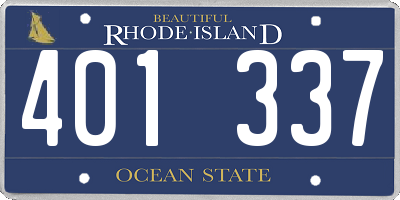 RI license plate 401337