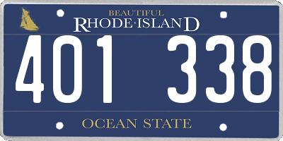 RI license plate 401338