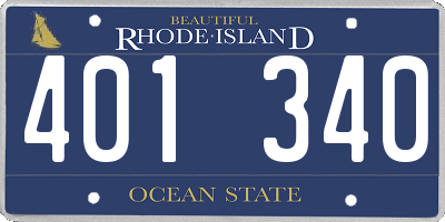 RI license plate 401340