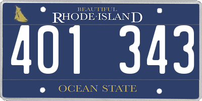 RI license plate 401343
