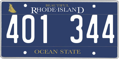 RI license plate 401344