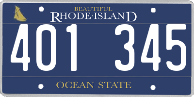 RI license plate 401345
