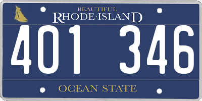 RI license plate 401346