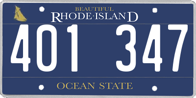 RI license plate 401347