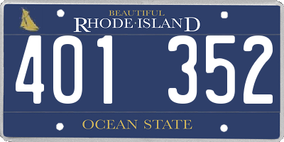 RI license plate 401352