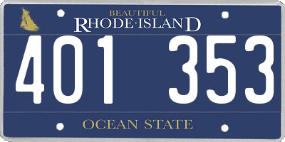 RI license plate 401353