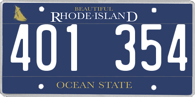 RI license plate 401354