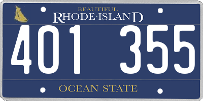 RI license plate 401355
