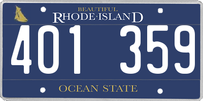RI license plate 401359