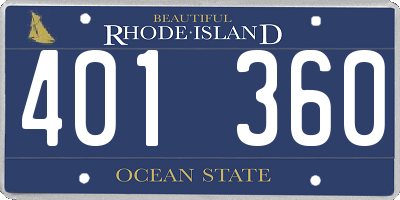 RI license plate 401360