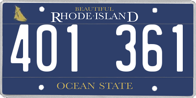 RI license plate 401361
