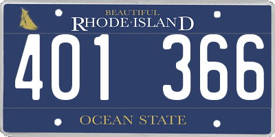 RI license plate 401366