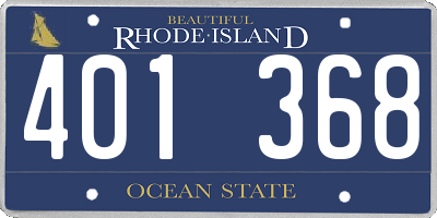 RI license plate 401368