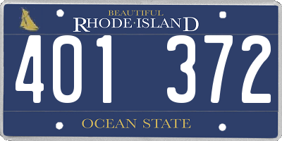 RI license plate 401372