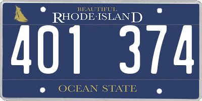 RI license plate 401374