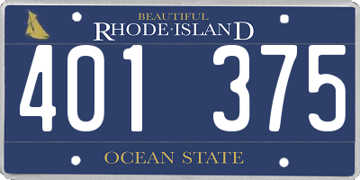 RI license plate 401375