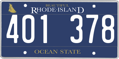 RI license plate 401378